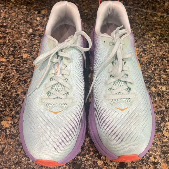 Hoka Light Blue and Purple Running Shoes rincon3 size 8.5 - Picture 3 of 9